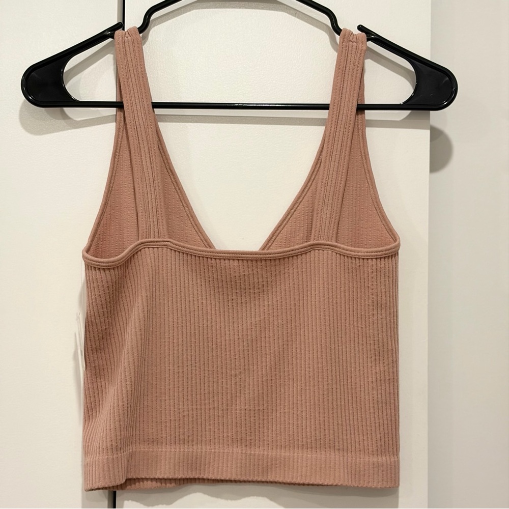 Free People Intimately Solid Rib Brami Size XS / S Almond Beige Nude NWT NEW - Picture 4 of 8